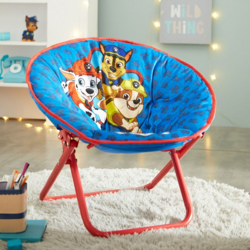 Paw Patrol Blue and Red Kids Round Folding Seat with Character Graphic